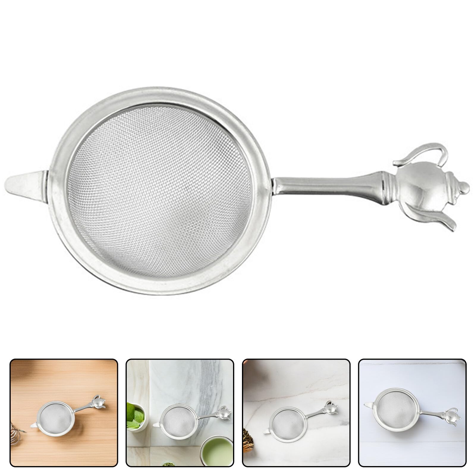 Mikinona Infuseur à Thé en Acier Inoxydable 304 Résistant Haute Température Maille Fine et Poignée Ergonomique pour Maison et Bureau