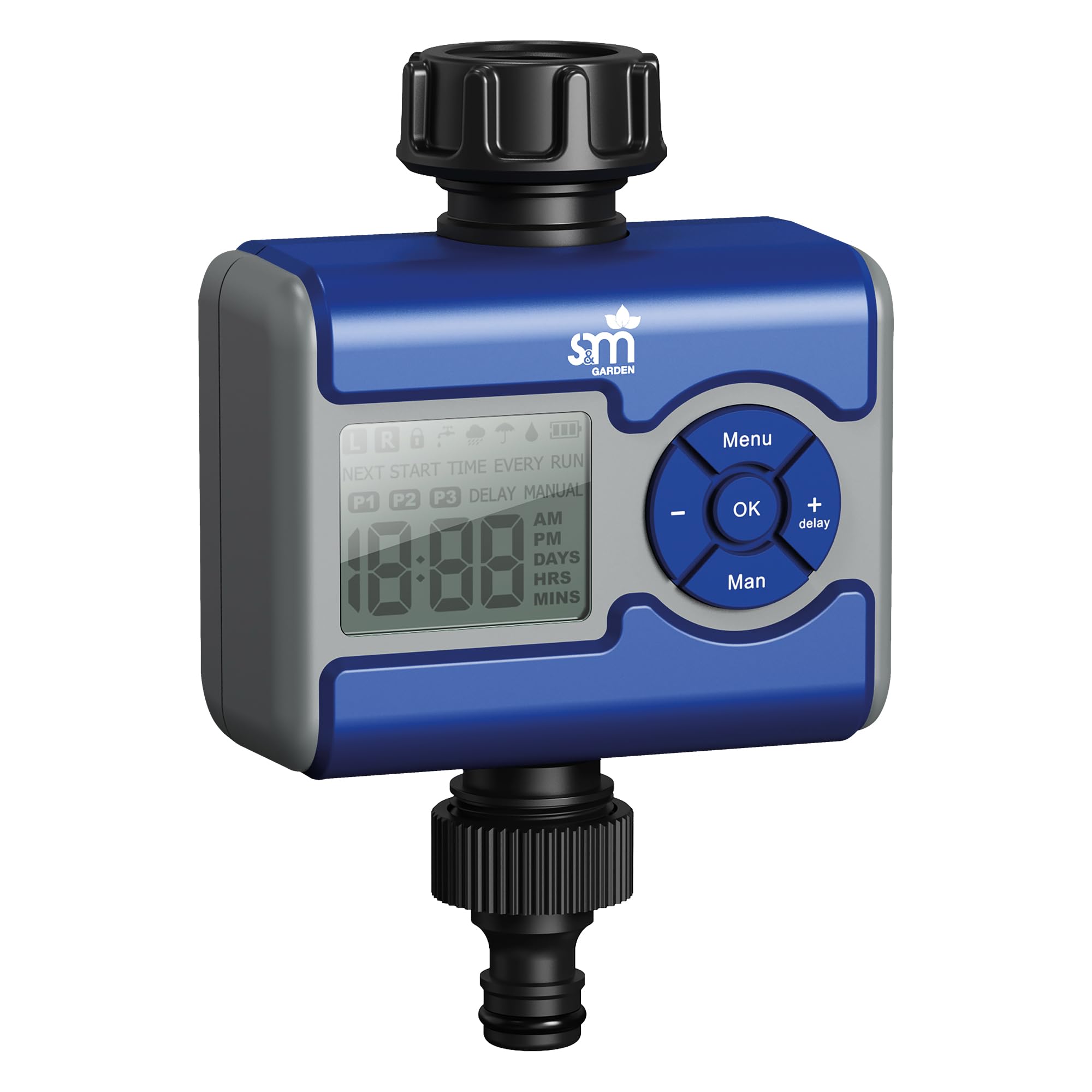 S&M 590047 Programador Digital de Grifo para Riego Automático Hembra-Macho 3/4“