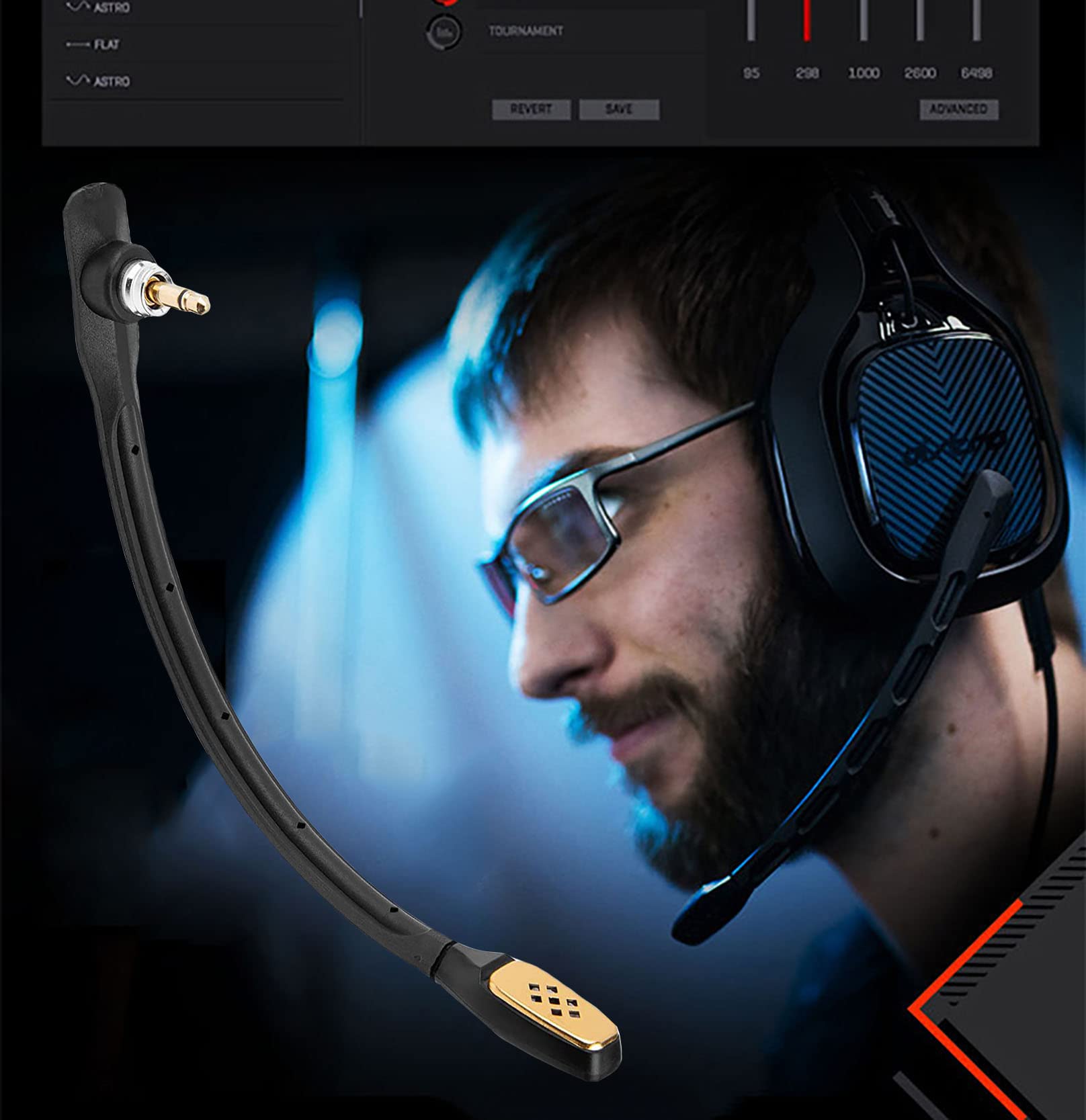 Micrófono A40 de repuesto para auriculares Logitech Astro A40/A40 TR para PS5, PS4, Xbox One, Xbox Series X/S, PC, Mac, teléfono, desmontable de 3,5 mm con cancelación de ruido