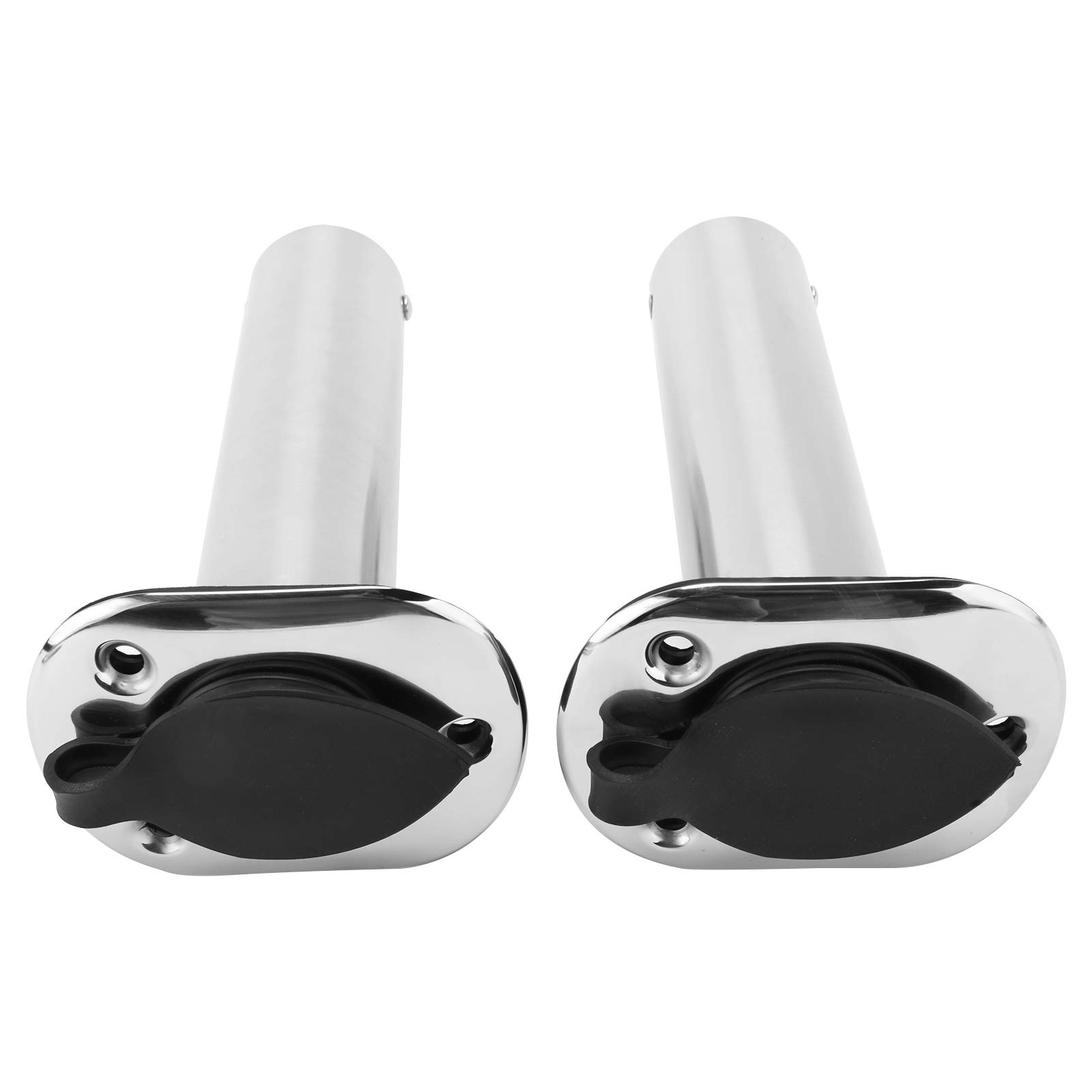 YaeMarine 4Pcs Stainless Steel Rod Holders with Rubber Cap, Liner, Gasket