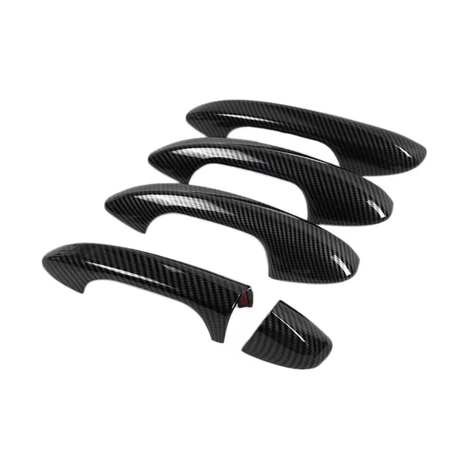 Jkkkks Carbon 0 Sensor Hole Car Exterior Door Handle Replacement For Benz For Eclass W213 W238 2016-2023 Glossy Black Carbon Pattern Lhd Car Door Handle Cover Styling Accessories Car Handle Compatible(Carbon 0 Sensor Hole)