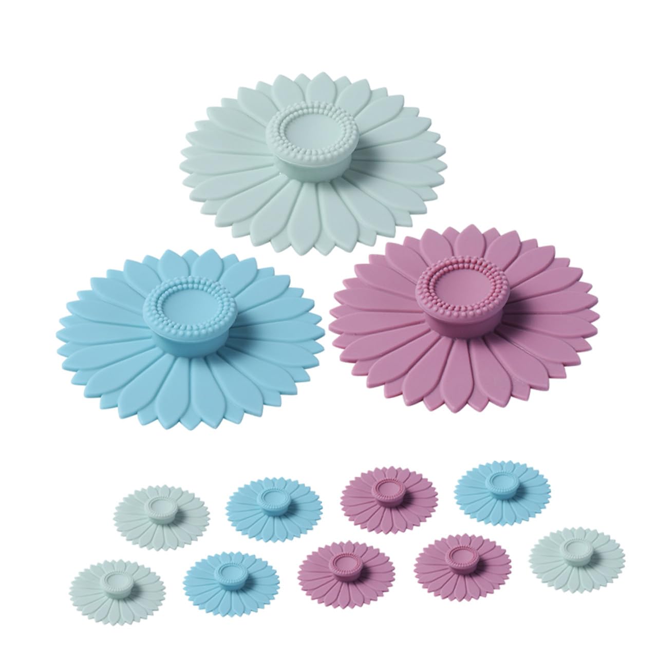 Set 12 Coperchi per Tazza in Silicone a Forma di Petalo di Girasole, Resistenti al Calore, Antiscivolo, per Bicchieri e Tazze da Caffè per Uso Quotidiano