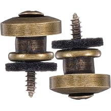 2-Pack Bronze Metal Guitar Strap Locks with Screws and Black Gasket Universal Strap Buttons for Electric and Acoustic Guitars