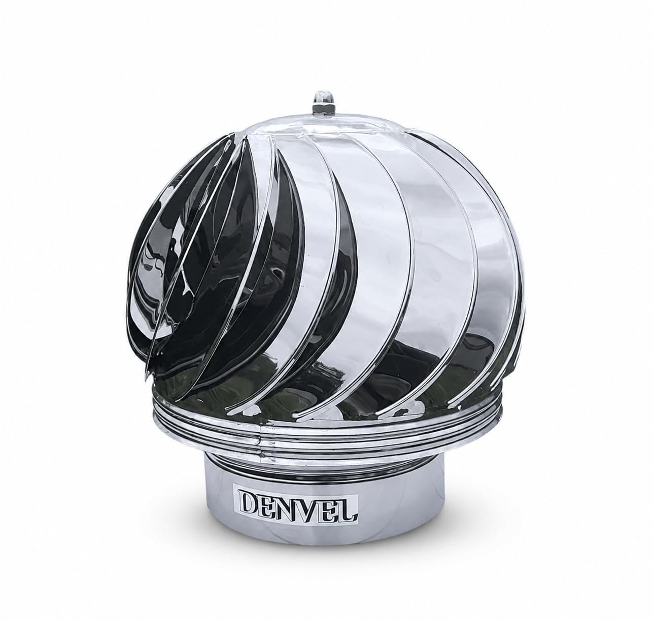 200 mm Chapeau de Cheminée Rotatif en Acier Inoxydable – Extracteur de Fumées Éolien, Capot de Cheminée, Anti-Refoulement, Conduit de Fumée, Aérateur de Ventilation - Denvel®
