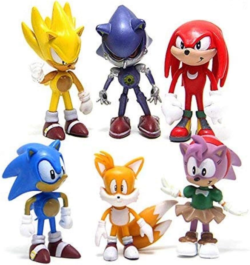 6-Pack Collectible Figures with Sonic Brooch– Highly Detailed Design