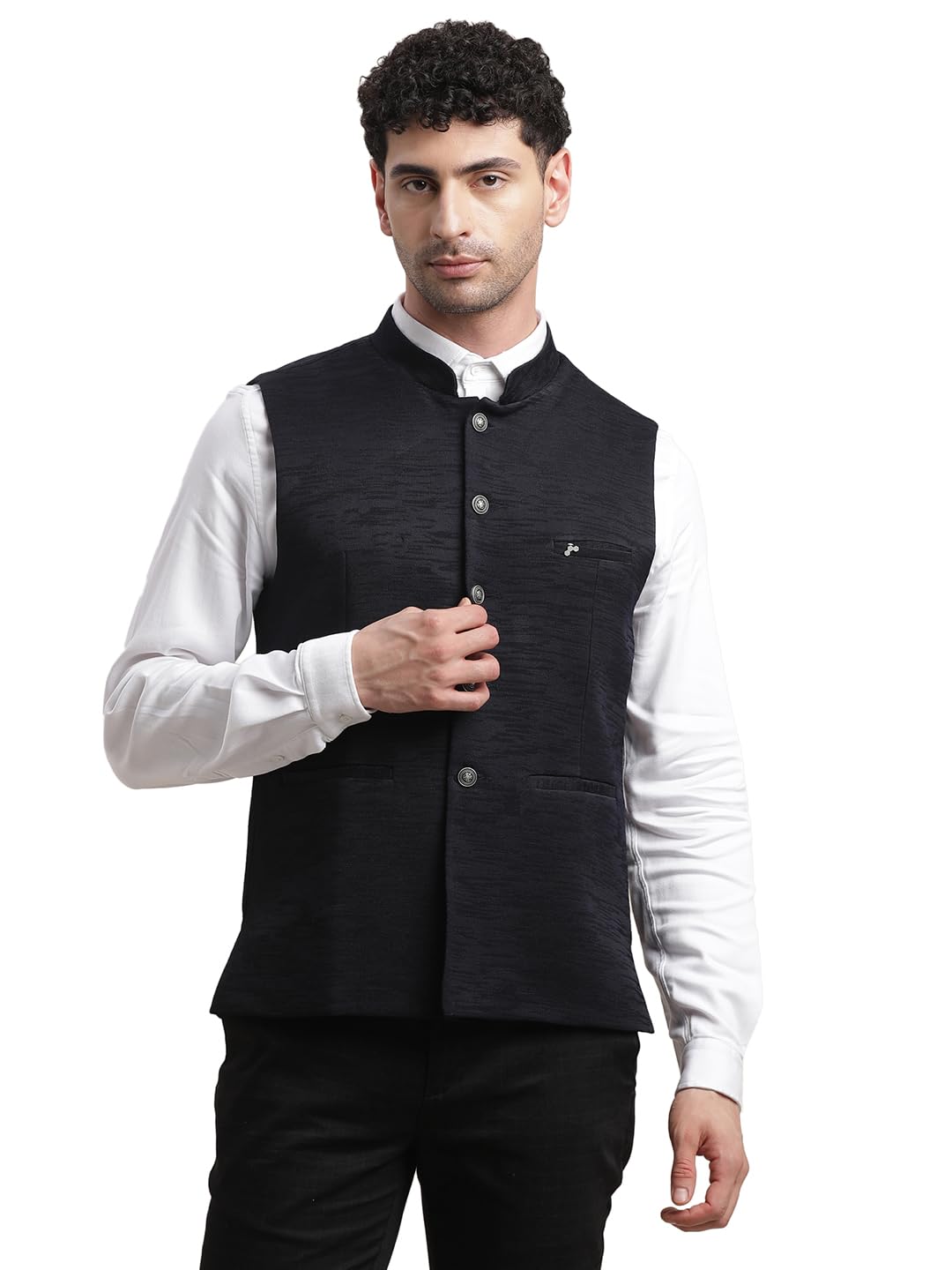 turtle Men Terry Rayon Black Nehru Jacket-picture-22