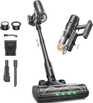 OXVAC Cordless Vacuum Cleaner 600W/58KPa, 65-Min Runtime Stick Vacuum with Self-Cleaning Filtration System, Freestanding & Tangle-Free, Ideal for Everyday Cleaning, Pet Hair, Carpets & Hard Floors