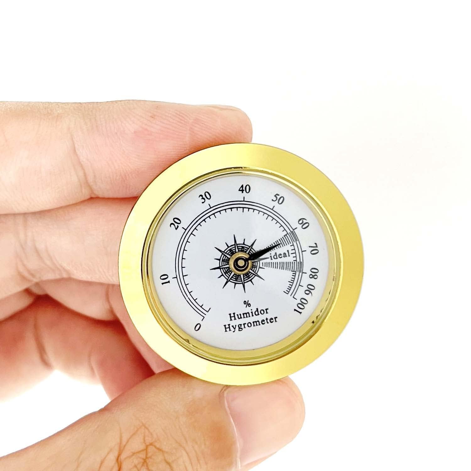 Hygromètre de rechange pour cave a cigares - φ 38mm - Or - Alliage rond - Moniteur précis - Humidor - Hygromètre - Valise de guitare - Serre