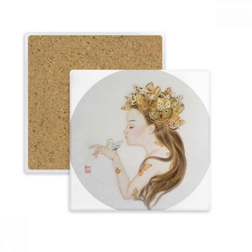 Dessous de verre absorbant motif peinture chinoise, une idée cadeau originale