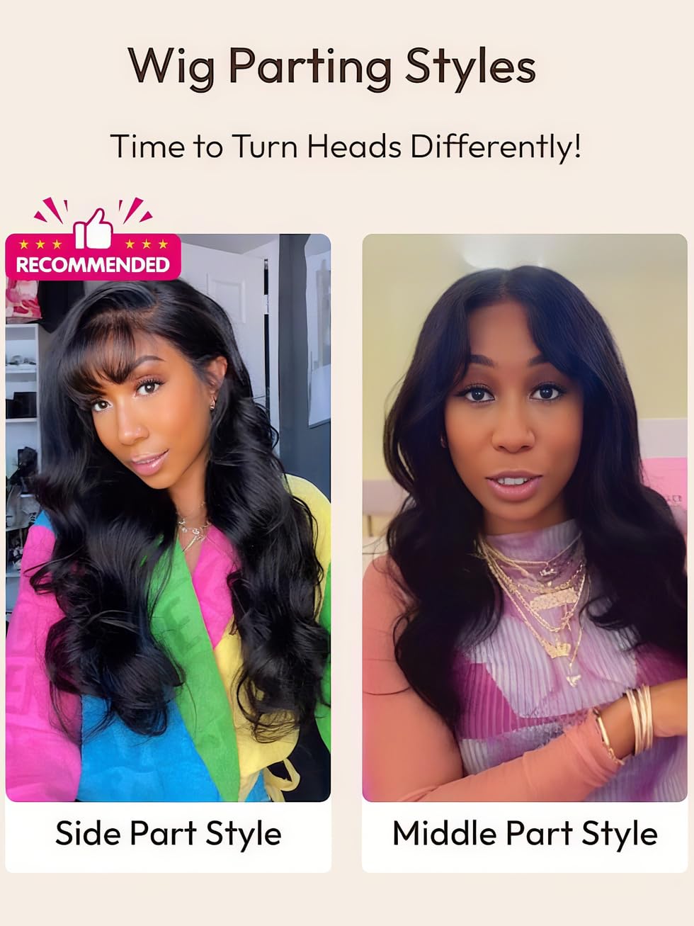 UNICE 20 inch Loose Body Wave 13x4 Lace Front Wigs Human Hair Side Part with Wispy Bangs Pre Everything Glueless Frontal Wig Human Hair Pre Plucked Pre Cut Put on and Go Black Color