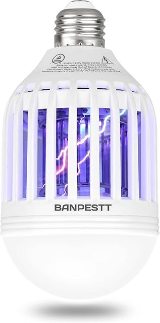 BANPESTT Bug Zapper Light Bulb 2-in-1 Indoor Mosquito Zapper Gnat Trap- Electric Fly Insect Killer&Bug Catcher for Home Backyard Patio