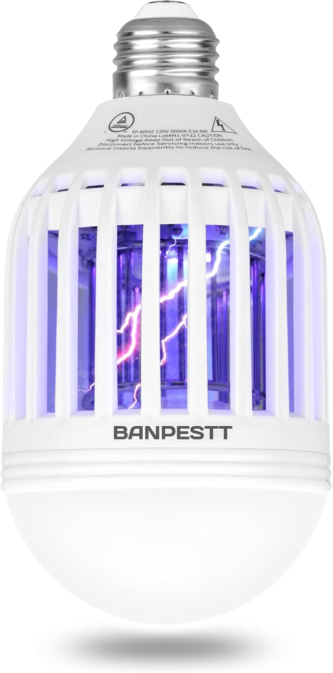 BANPESTT Bug Zapper Light Bulb 2in1 Indoor Mosquito Zapper Gnat Trap Electric