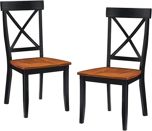 Miniatura 7 de Homestyles Blair - Par de sillas de comedor 18-45 pulgadas de ancho 22-14 pulgadas de profundidad 38-38 pulgadas de alto negro