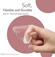 Vista 5 de Momcozy Silicone Finger Toothbrush for Baby, Baby Finger Toothbrush for Training Teething, Infant Oral Cleaner, 2 Pcs Silicone Toothbrush