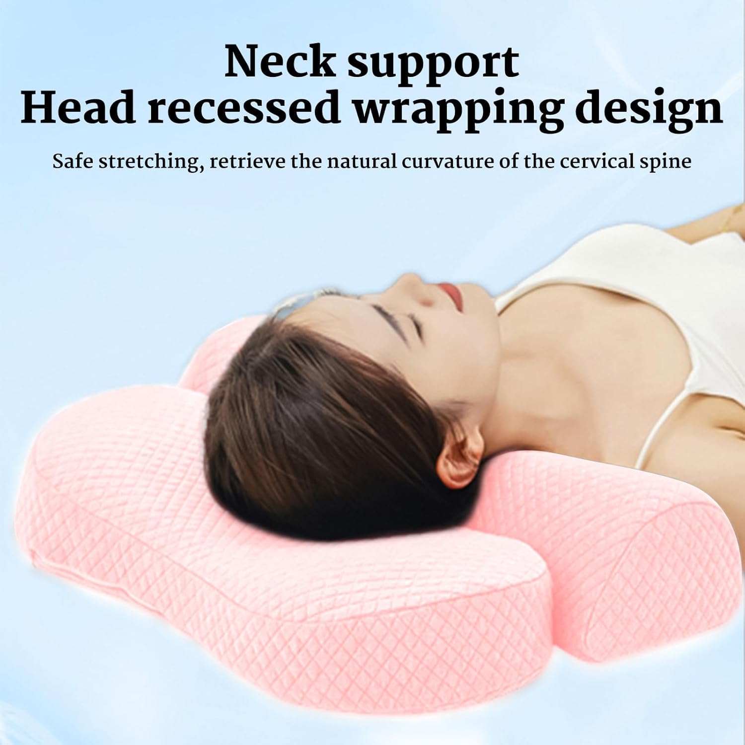 Almohada cervical para el cuello, almohada de espuma viscoelástica para apoyo del cuello y alivio de hombros, cojín de enfriamiento de alta densidad