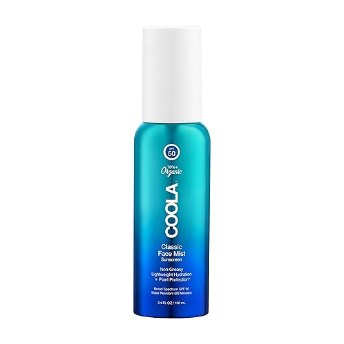 COOLA Protector solar orgánico SPF 50 Sunblock Face Mist cuidado de la piel probado por dermatólogos para protección diaria vegano y sin gluten
