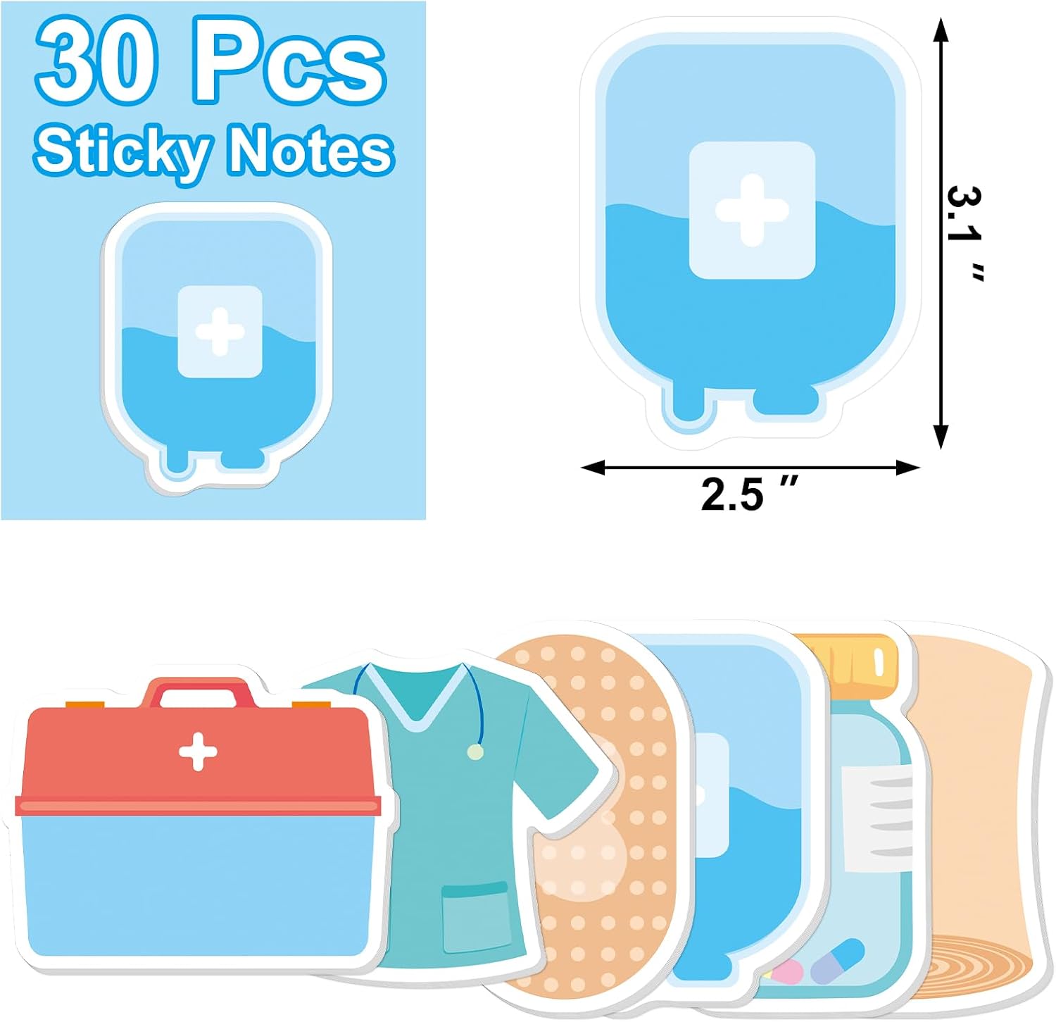 30 Pack 600 Sheets Nurse Sticky Notes Doctors Medical Sticky Notes Notepad Nurse Gifts for Women Nursing Friends Hospital School Doctor Healthcare Workers Nurse Week Graduation Appreciation Gifts thumbnail