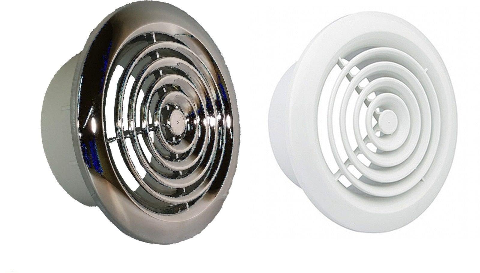 Swiftair White Internal Ventilation Grille Round Or Chrome 6" 150Mm Duct Extractor Fan (White)