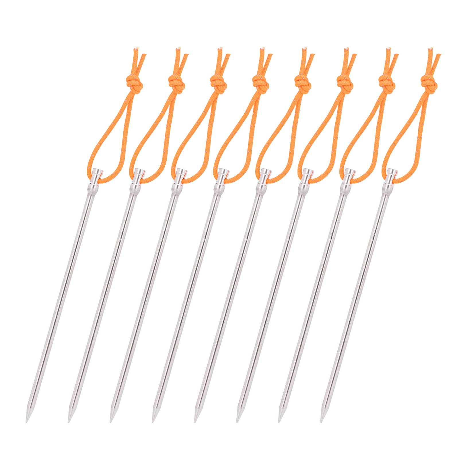 iBasingo 6 stks/partij Titanium Legering Tent Haringen Kamp Metalen Stakes Pins Outdoor Camping Luifel Stakes Heavy Duty Tent Nagels Lange en Duurzaam voor Harde Gound Ti4013P (30cm