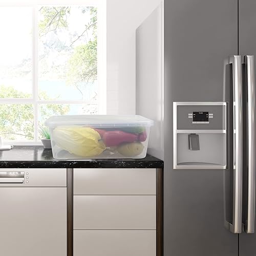 Miniatura 5 de Cajas de almacenamiento transparentes con tapas, 14 cuartos de galón de almacenamiento con pestillo, juego de 4