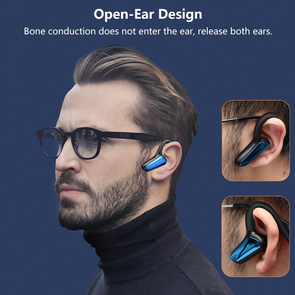 Cuffie Wireless Sport Bluetooth Auricolari Sportivi a Conduzione Ossea/Orecchio Aperto, Cuffie Stereo HiFi Senza Fili Auricolare Leggere Antisudore per Corsa Ciclismo Fitness Regalo Green