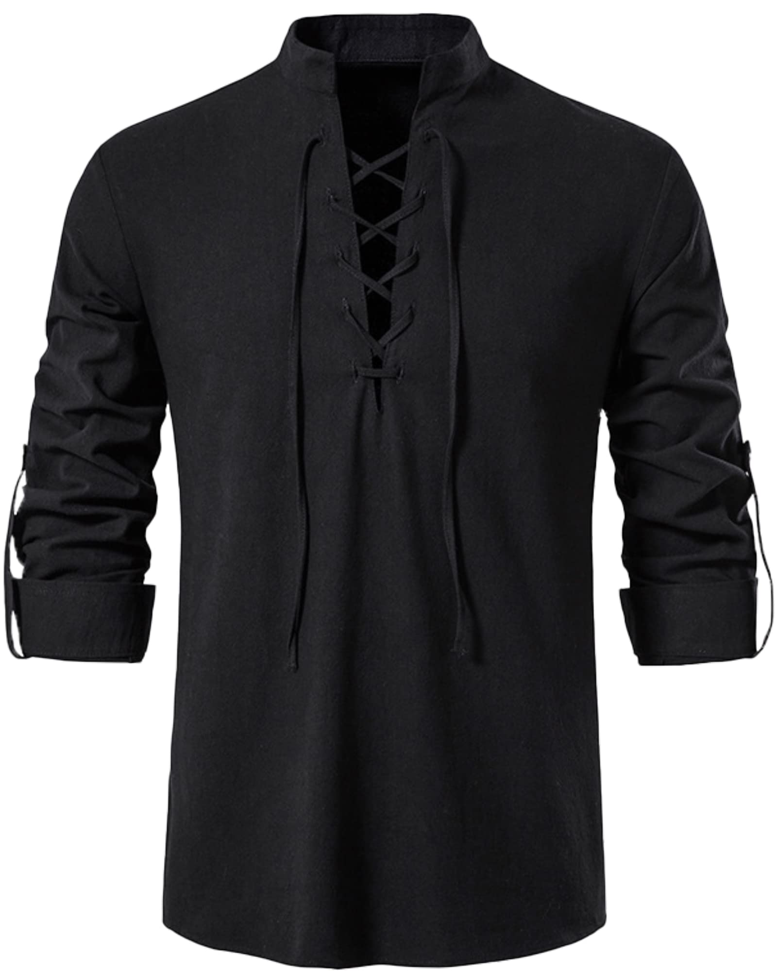 YAOHUOLE Camisa de Lino para Hombre de Manga Larga Casual Camisa Hombre Camisa de Hombre de Corte Regular