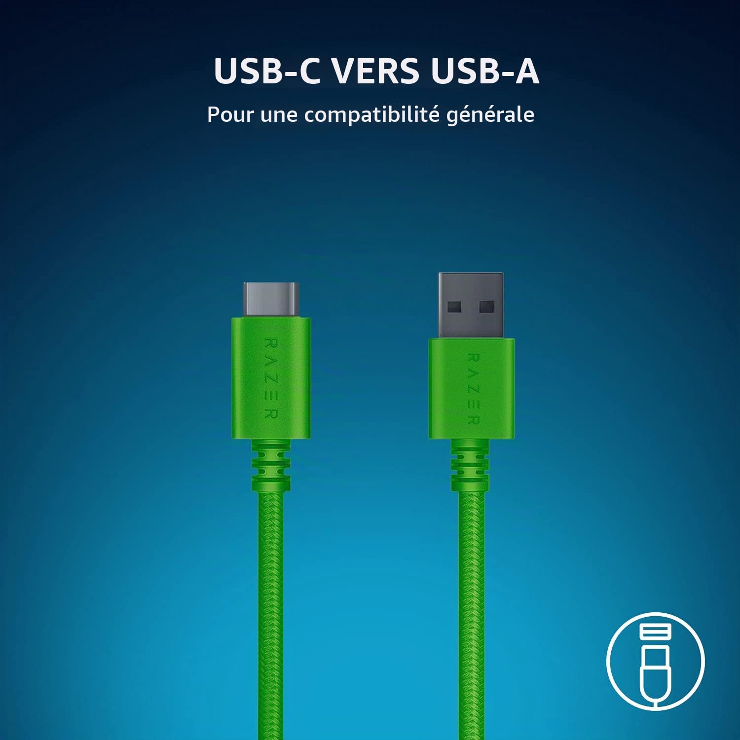 Razer Upgrade-Set avec capuchons de touches PBT + câble spiralé (120 touches PBT Doubleshot, câble USB-C vers USB-A, câble en fibre tressée) US Layout | Quartz