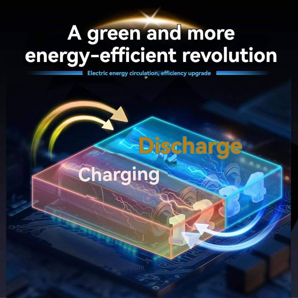 Chargeur de Batterie Li-ION 18650, Testeur de Batterie, Charge Intelligente à 4 Emplacements, Compatible Bluetooth