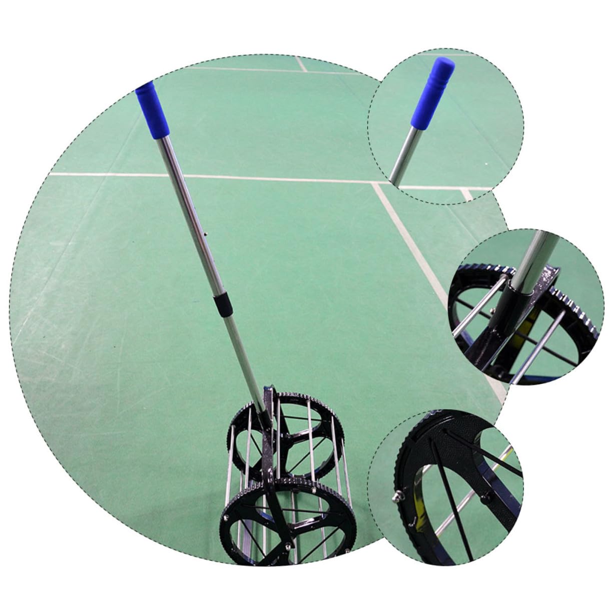 Raccoglipalle da Tennis Regolabile, capacità 55 Palline, Raccolta | Nailon e Metallo, Rotelle Fluide, Leggero e Portatile, per Tornei e Allenamento