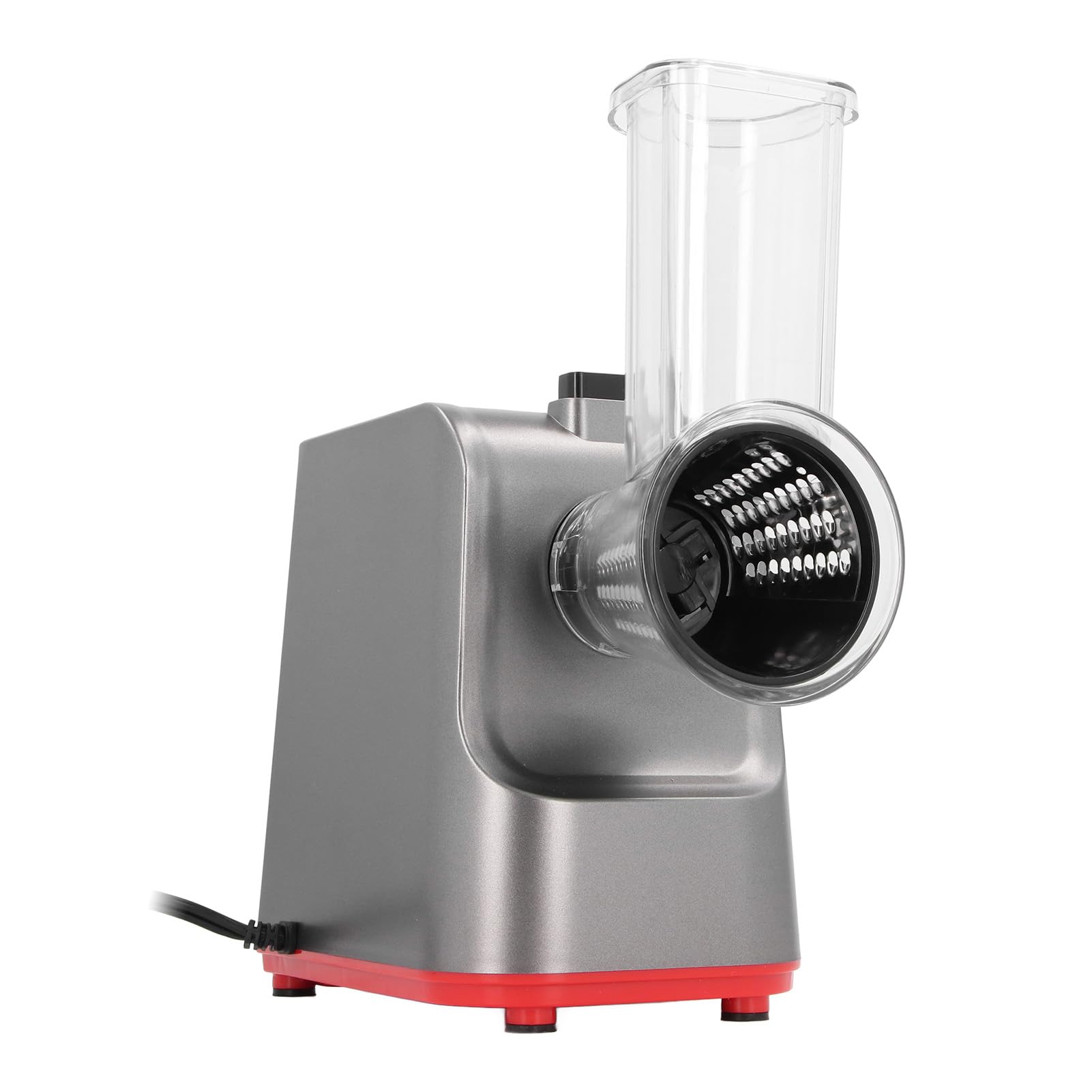 5 in 1 Elektrische Käse -Reibe, 250W Ein Tastensteuerelektrische Shredder -Spiralisator mit Sechs Edelstahlblättern Multifunktionaler Käse -Reifen für Käse -Früchte Gemüse Gemüse