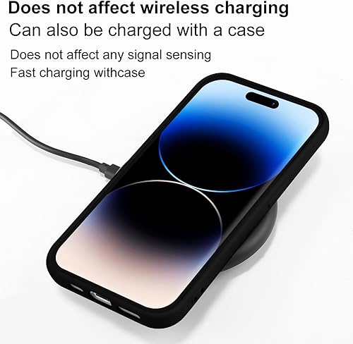 Miniatura 7 de Funda de silicona líquida compatible con iPhone 12 Pro Max, funda de protección suave a prueba de golpes, soporte de carga inalámbrica, patrón de