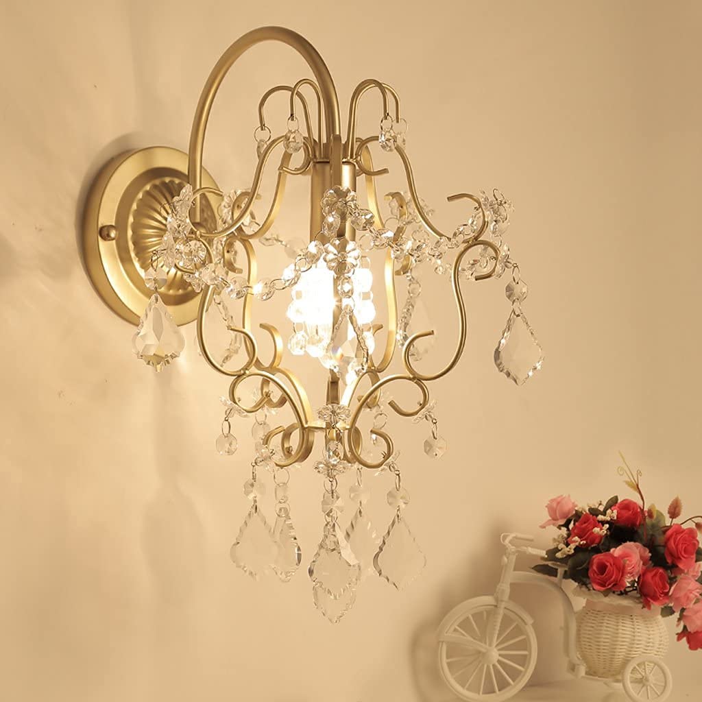 IUokLU Wall Sconce Light Fixture Crystal wall lamp Living Room Modern Corridor Bedroom Creative European-American lamp A+