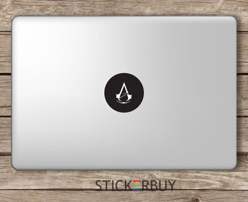 stickerbuy™ Assassin's Creed Logo Laptop Vinyl Sticker (Black) (Pack of ...