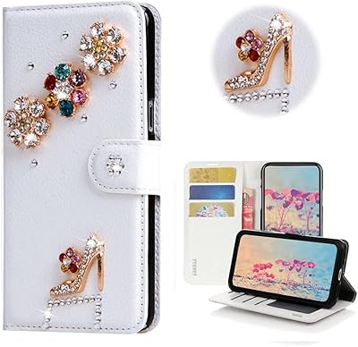 STENES Bling Wallet Phone Case Compatible with Nokia G400 5G Case - Stylish - 3D Handmade Girls High Heel Floral Magnetic Wallet Stand Girls Women Leather Cover - Multicolor