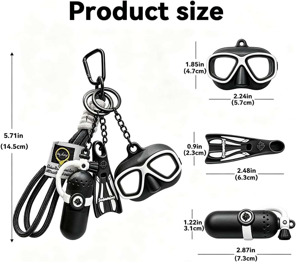 Scuba Diving Keychain Set,Mini Dive Gear Charms image 2