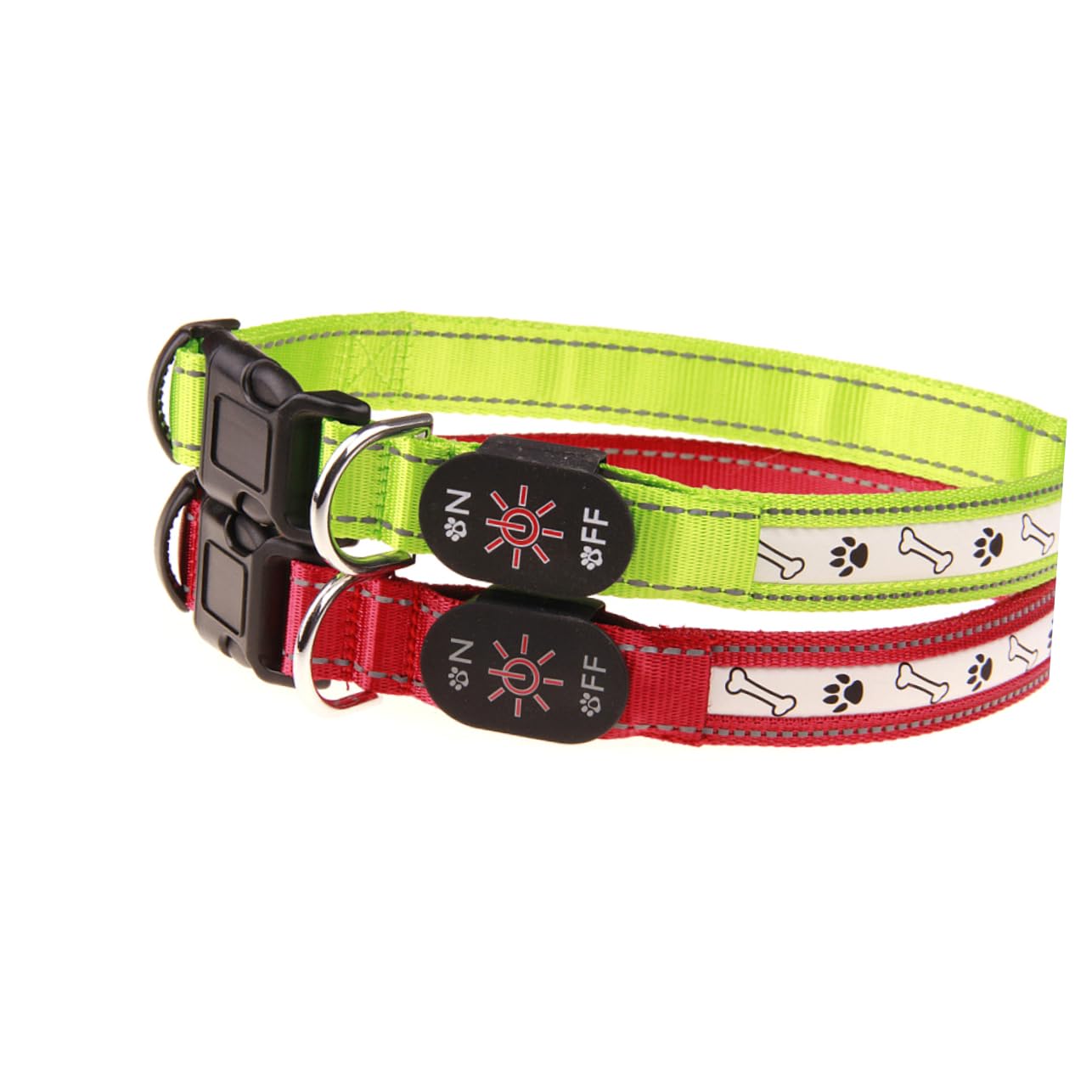 BESPORTBLE 2pièces Collier LED pour Chien Collier Lumineux Rechargeable USB pour Sécurité avec Design De Moyenne Vert
