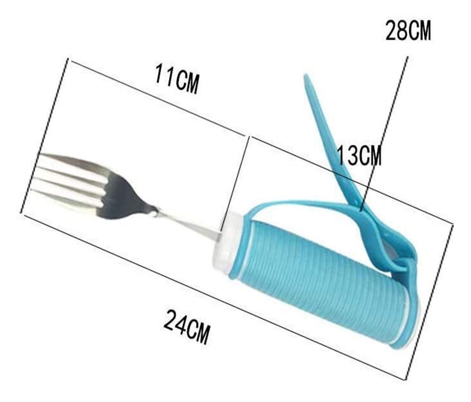 Vajilla Antivibración, Tenedor - Cubiertos Flexibles con Cinturón de Mano - Utensilios Adaptables for Ancianos, Parkinson, Artritis y Discapacidades 1014/793 /534 (Size : Fork)