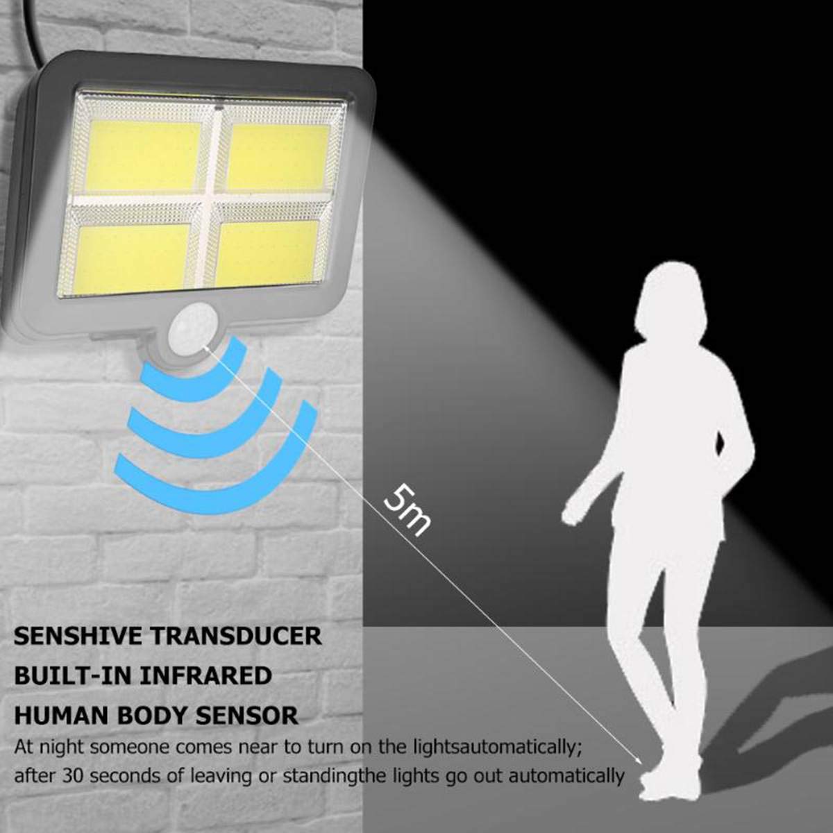 120 LED lampa słoneczna z czujnikiem ruchu kinkiet zewnętrzna wodoodporna lampa ogrodowa lampa słoneczna światło słoneczne lampa uliczna dekoracja ogrodowa