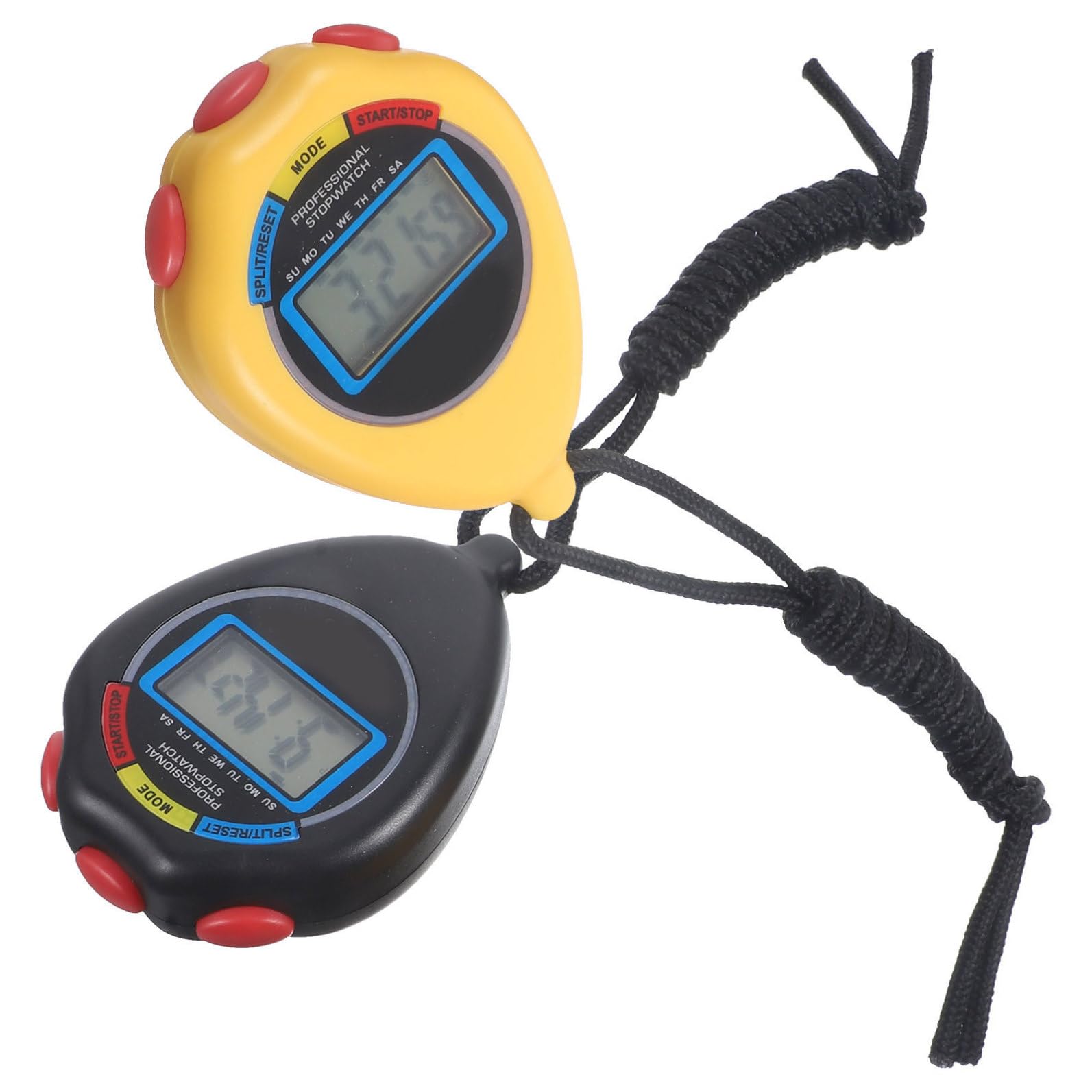 HEMOTON 5 Series Cronómetros Electrónicos De Mano Largo Mostrar Cronógrafo Cronómetros para Autocares Momento Multi Parar Deportes Temporizador Fisico Abs 2 Piezas X 5