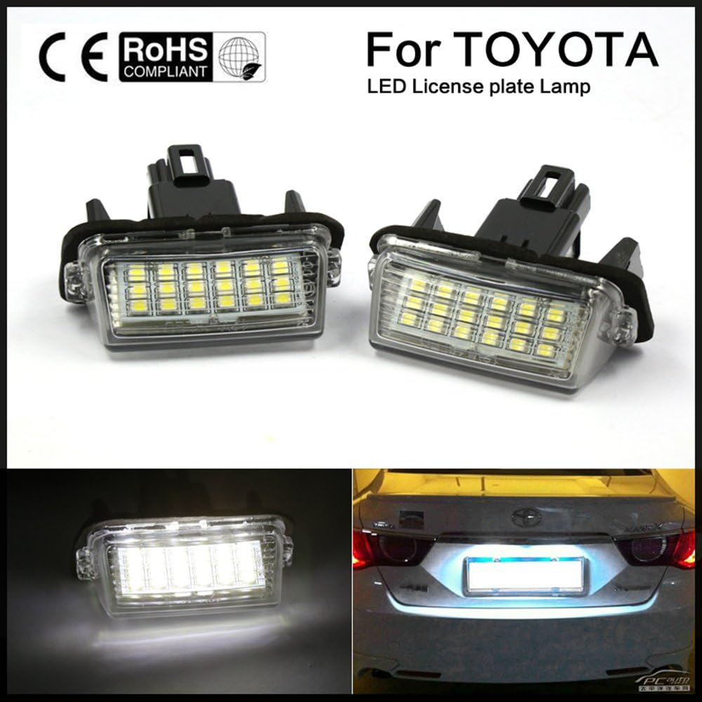 LEIHUANG 2 Bulbs Xenon White LED License Plate Lights For TOYOTA CAMRY 2012-2015