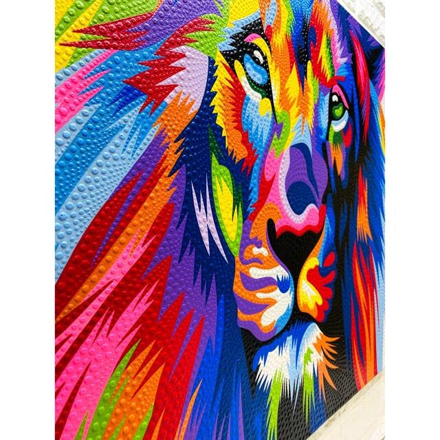 Amazon.co.jp: バリ島絵画 ドットアート ライオン インテリア 模様替え