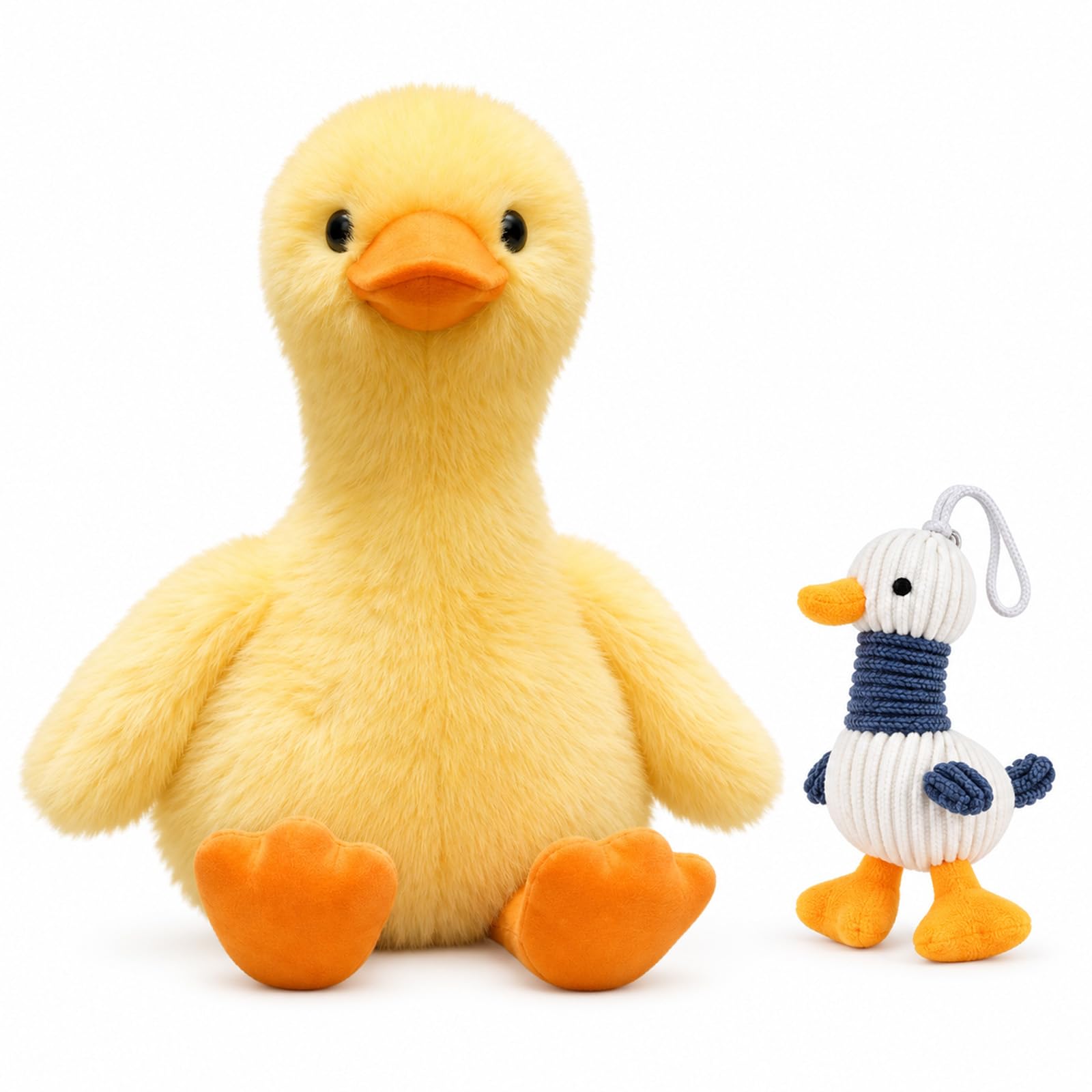 Buuraqq 2Pcs Duck Plush Set, Yellow & Blue for Travel & Bedtime Comfort