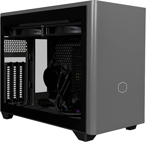 Cooler Master Funda NR200P MAX Mini-ITX con AIO de 11.024 in, 850 W SFX PSU, montaje vertical de GPU, elevador PCIe Gen4, vidrio o panel ventilado disponible en Yaxa Mexico