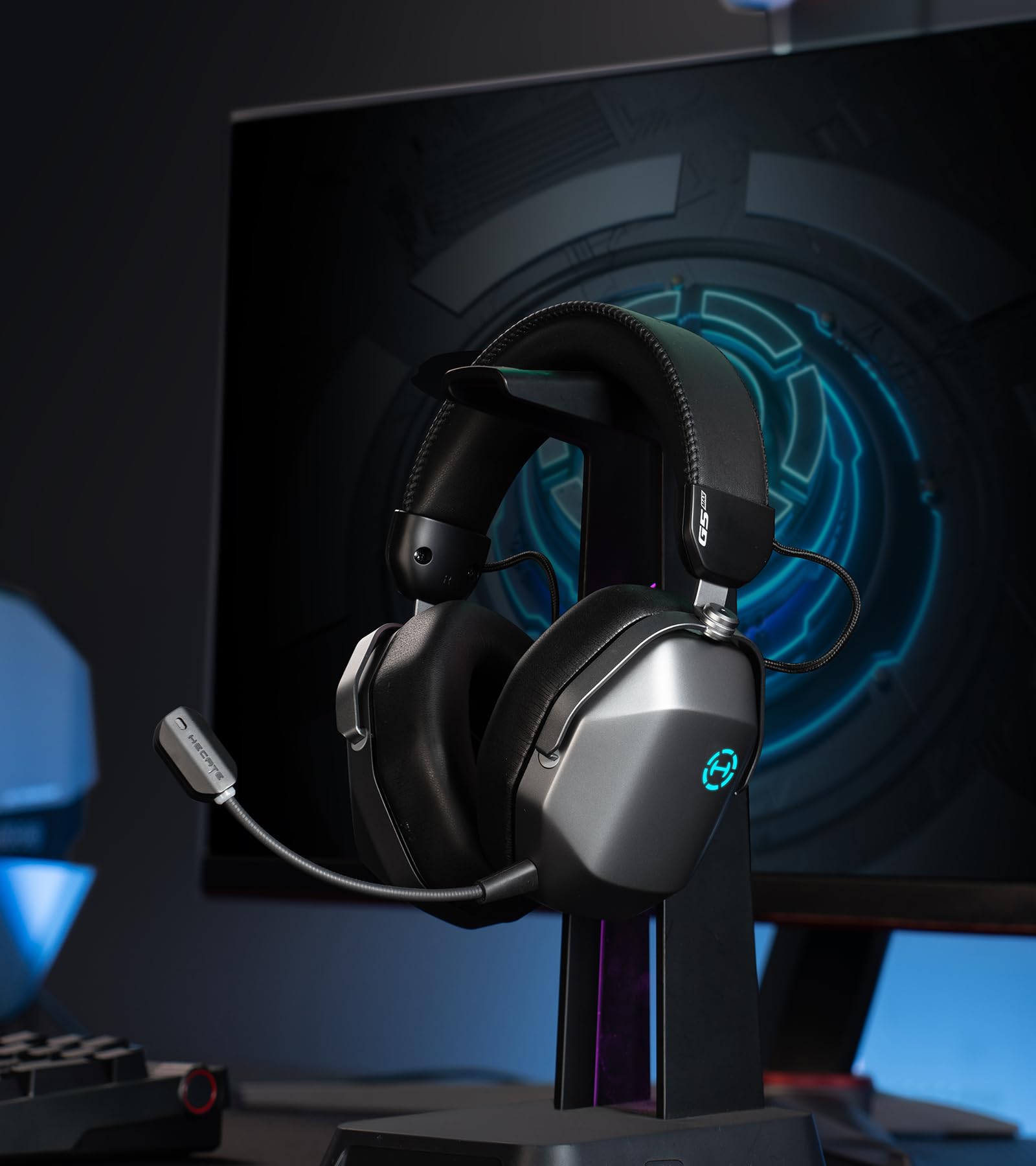 Edifier G5 MAX Auriculares Gaming Inalámbricos con THX Spatial Audio, Gris | Controlador PEN de 53 mm, 305h Autonomía,Hi-Res Audio, Conexión 2,4GHz/Bluetooth 6.0, Micrófono Desmontable