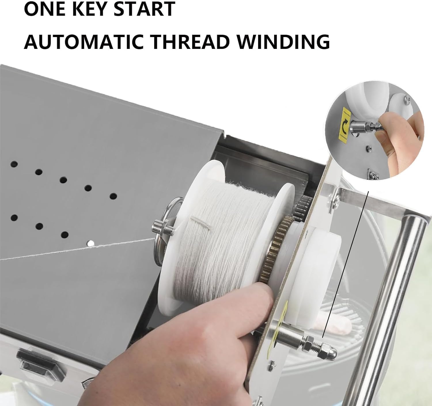 Machine Alimentaire à Nouer Les Saucisses Automatique, éQuipement Professionnel en Acier Inoxydable, 2 Modes (Ouverture 50mm), pour Restaurants Et Traiteurs