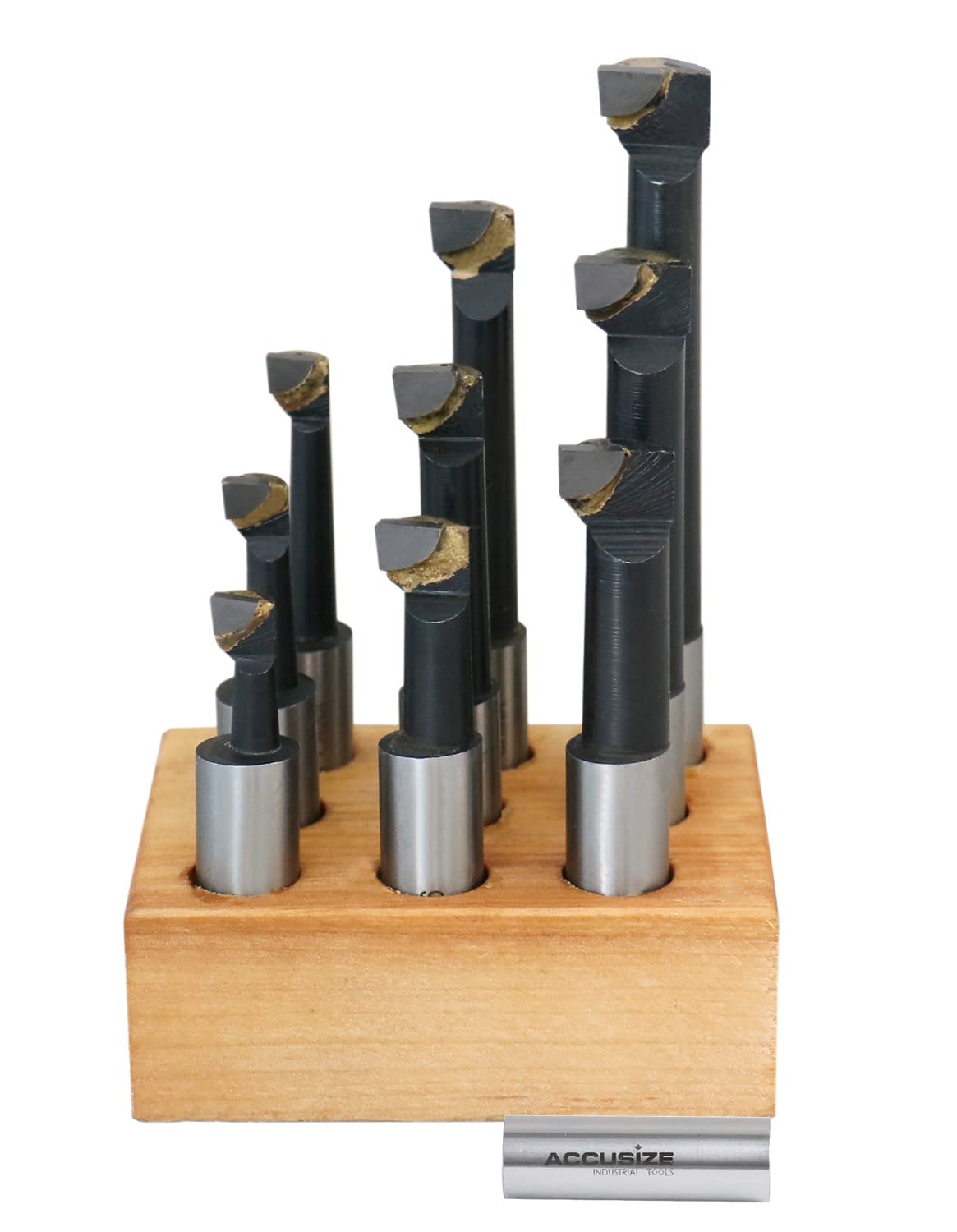 Accusize Carbide Boring Bar Set - 9 Pcs, 1/2 Inch -2