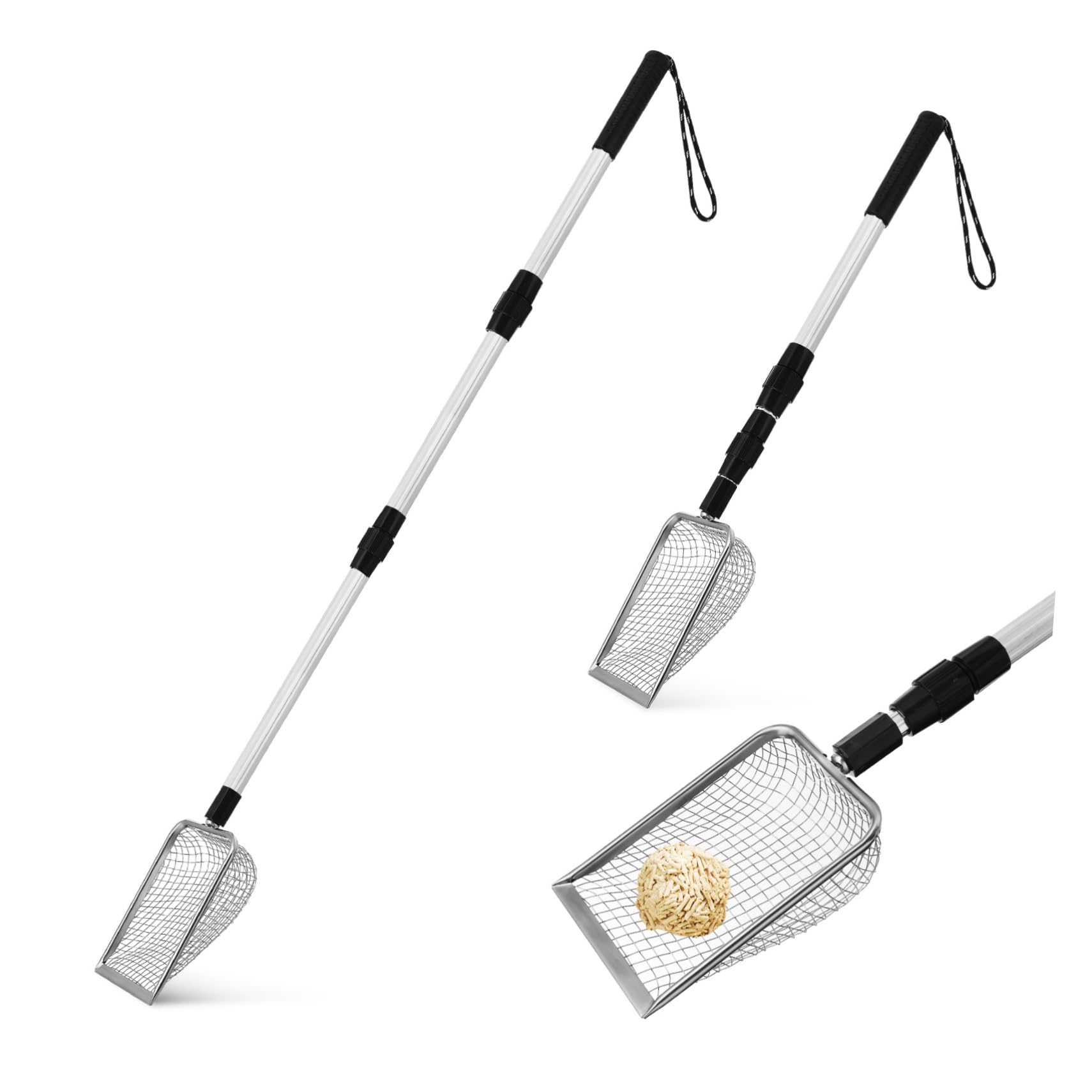 Mipcase 2pezzi Cat Litter Scooper Inossidabile Rimozione dei Rifiuti Accessorio per e