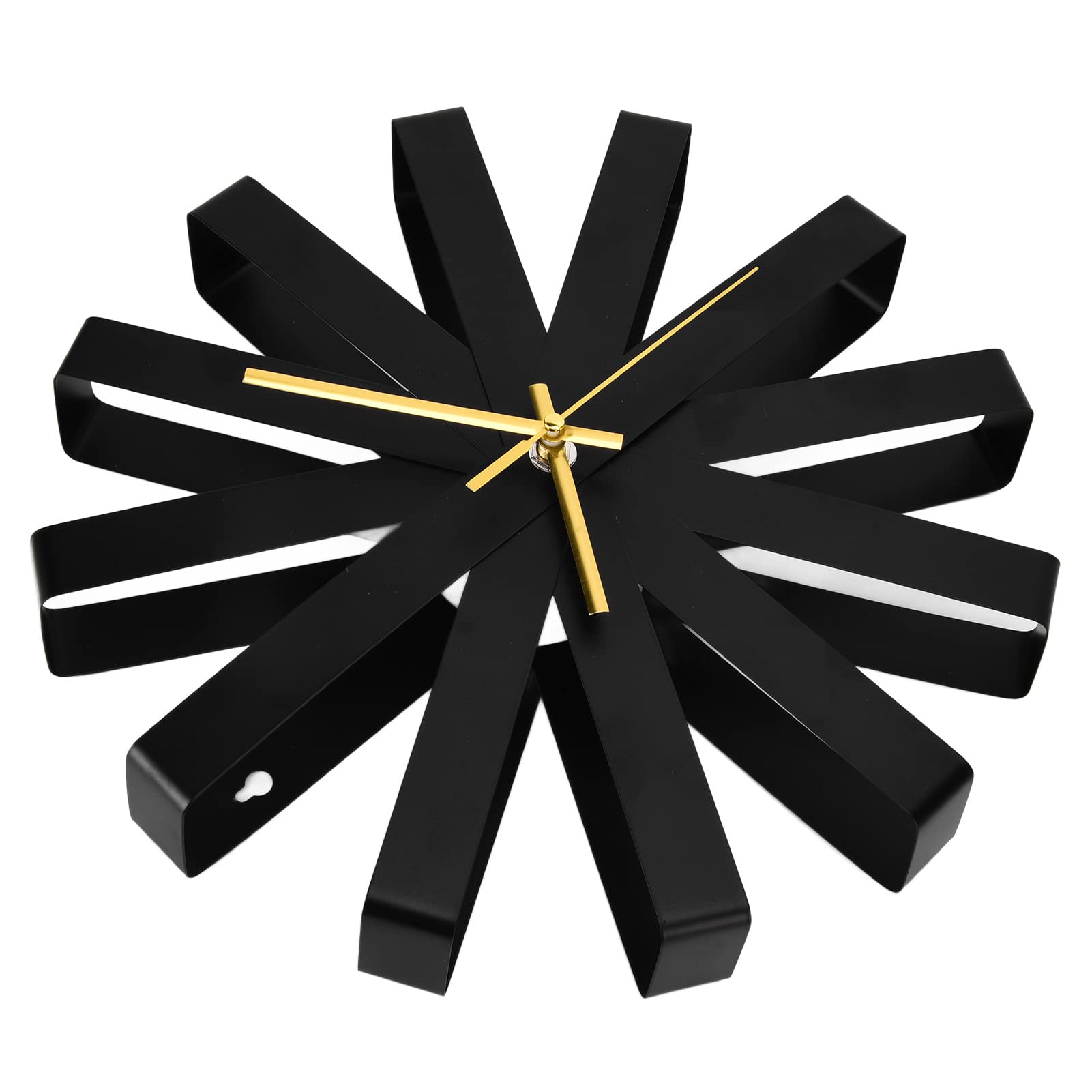 Cryfokt Orologio da Parete Silenzioso, Design a Nastro in Acciaio Inox,