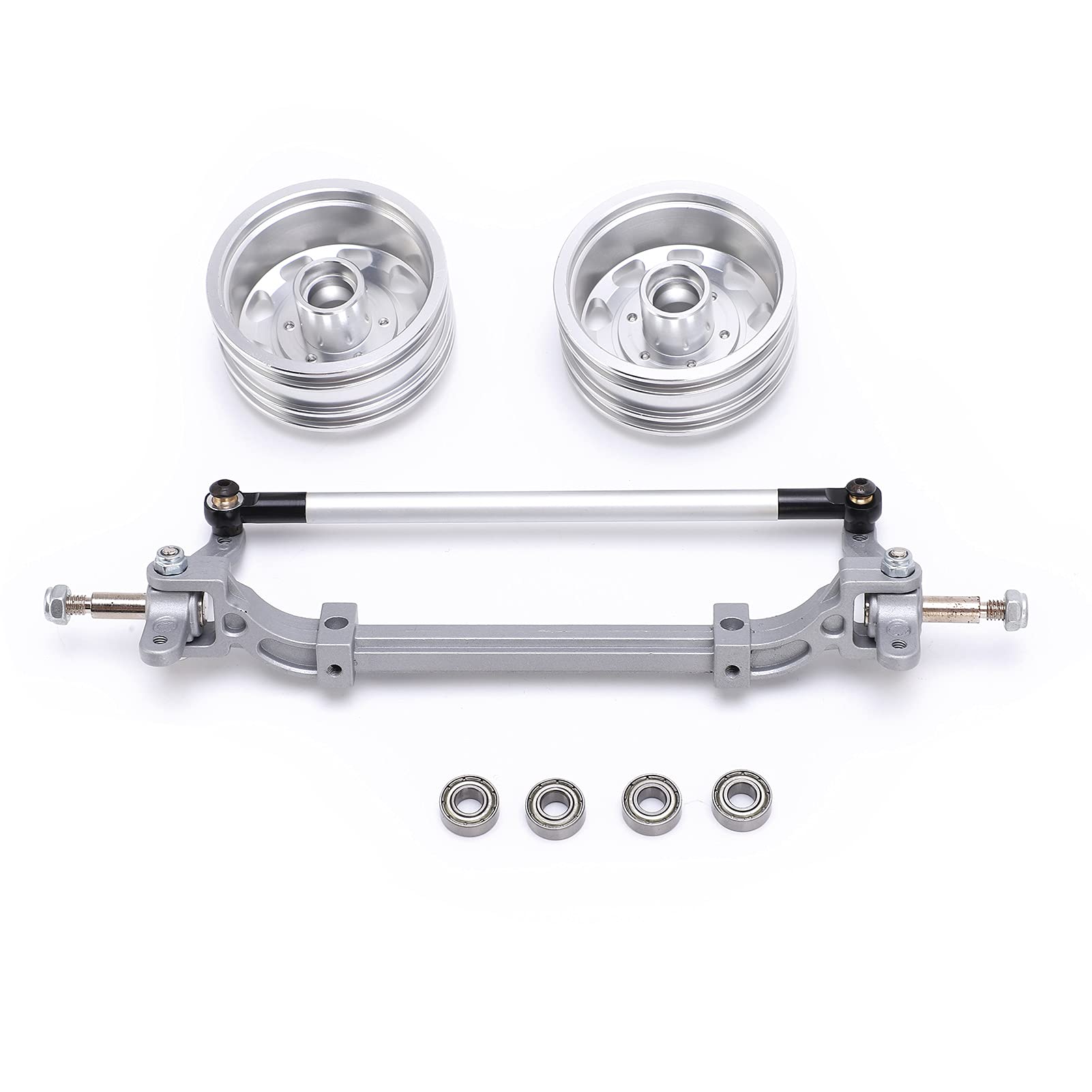 Ruota per Autotreno RC Antiruggine, Robusta Lega di Alluminio, Sostituzione Ideale per Modellini di Auto in Scala 1/14, Confezione da 2