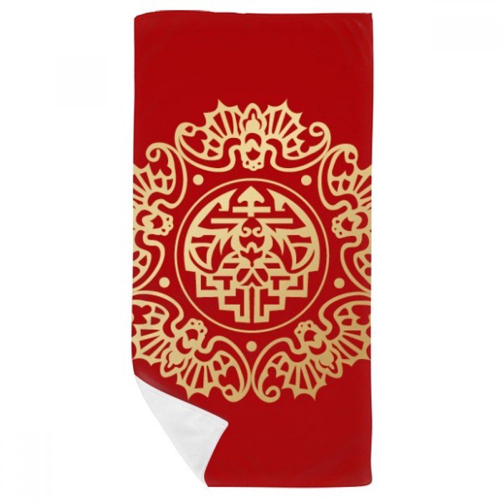 Serviette de bain absorbante motif papillon d'or multicolore et doux 35x70